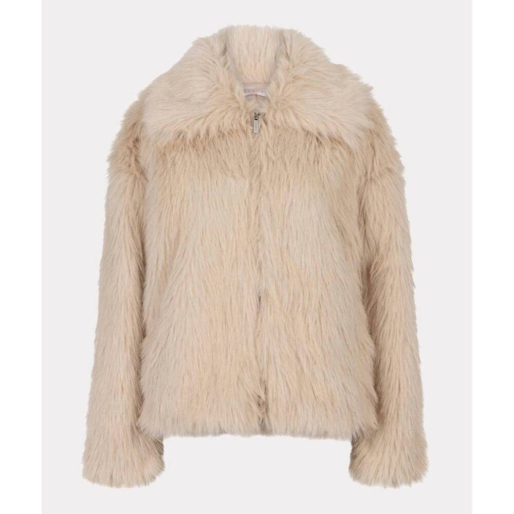 NEW ESQUALO halli hairy short jacket in sand - Picture 6 of 6